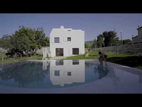 A small geometric house as “abstract sculpture” in Afife Portugal, designed by Guilherme Machado Vaz