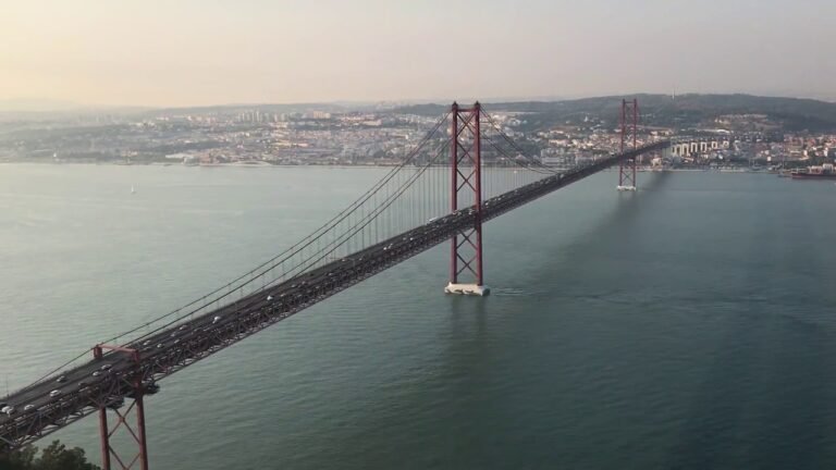 Bridge Rio Portugal Traffic Rent A Car Trip   Stock video Free footage