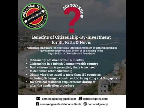 Benefits of Citizenship By Investment for Saint Kitts and Nevis