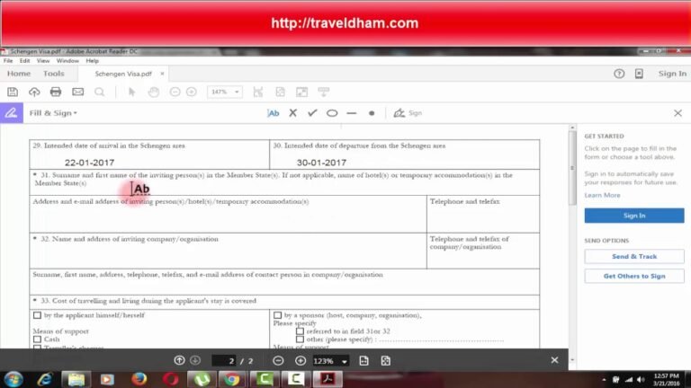 How to fill up Schengen Visa Form