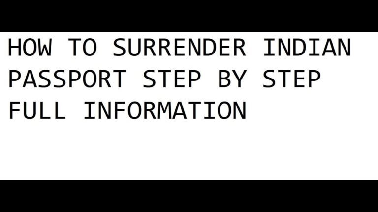 How to surrender Indian Passport Step by Step Full Information