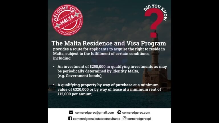 Malta Residence And Visa Program Conditions