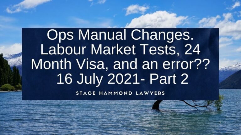 Ops Manual Changes, Labour Market Tests, 24 Month Visa, and an error??