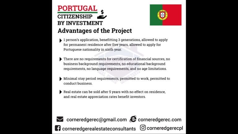 Portugal Citizenship By Investment Advantages