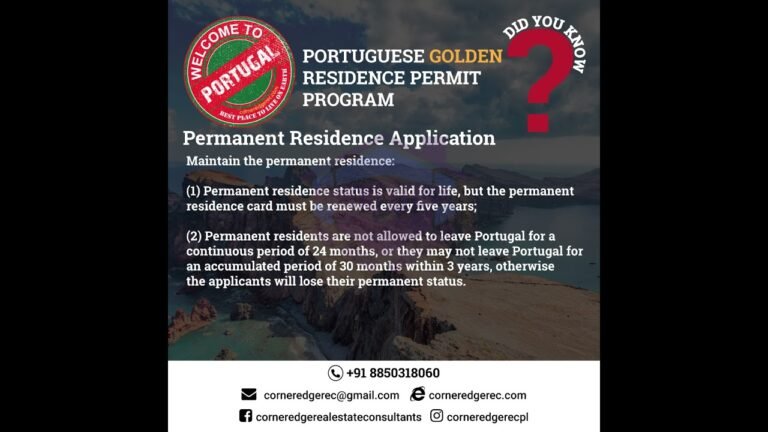 Portuguese Golden Residence Permit Program PGRPP Process Policy