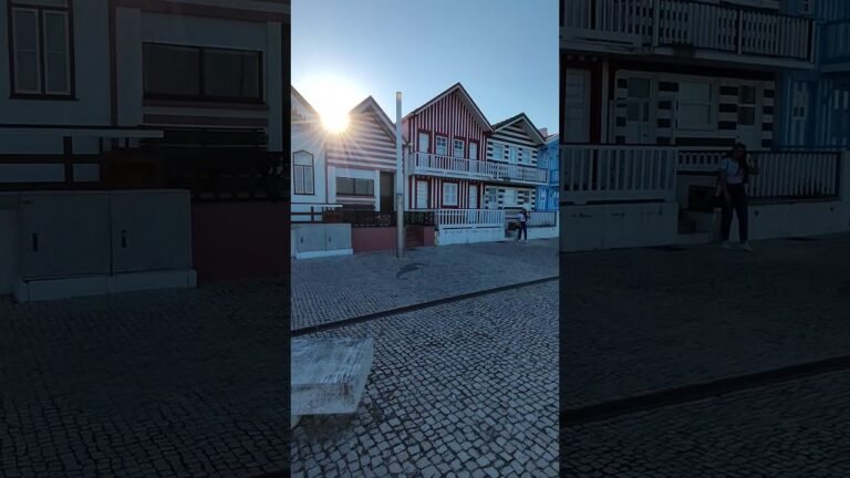 PORTUGAL Aveiro. Amazing  square with beautiful houses on the beach