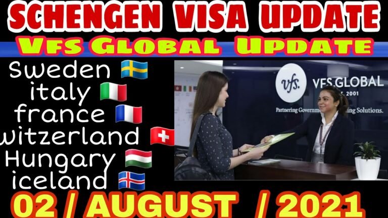 Schengen Visa Update in August 2021 | #Vfs Global Update 2021