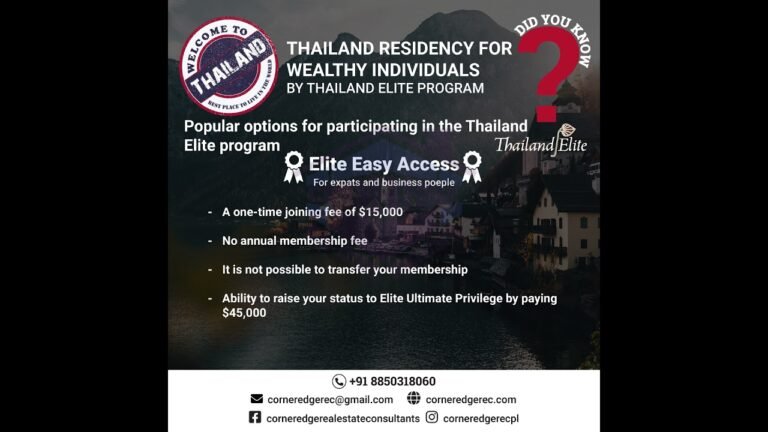 THAILAND RESIDENCY FOR WEALTHY INDIVIDUALS, Permanent Residence Visa, Permanent Residence Program