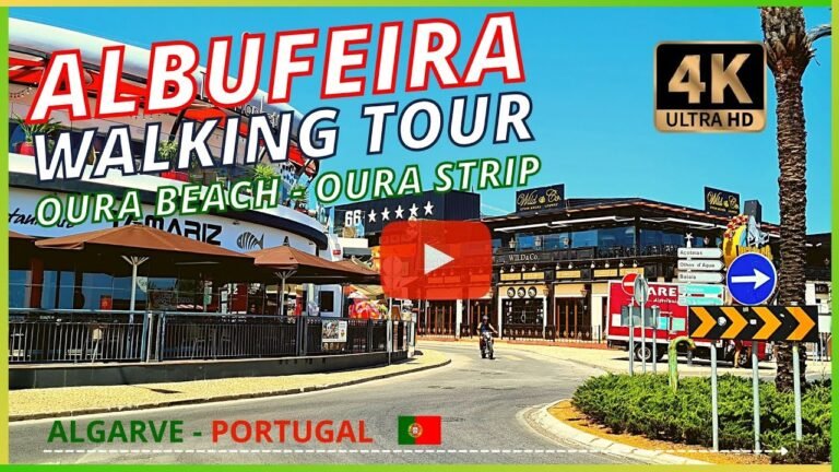 Walking tour Albufeira |  Oura Beach  | Oura Strip – Algarve Portugal 🇵🇹 4K