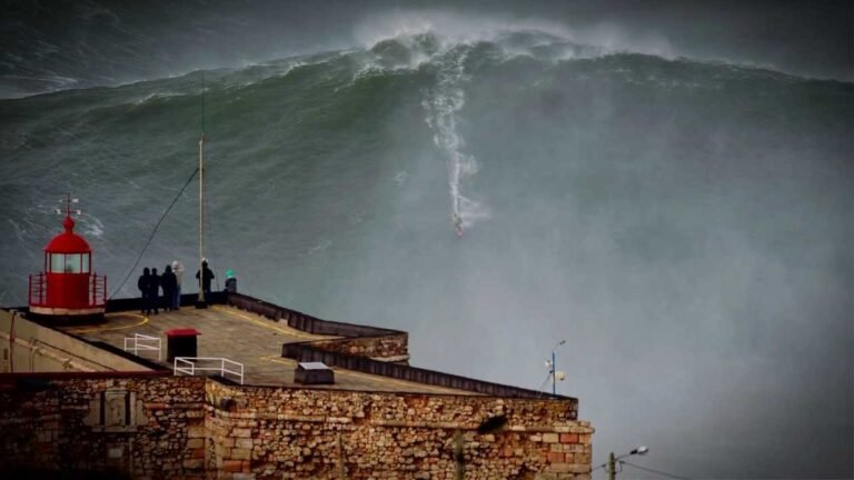 100ft World Record Wave, Garrett McNamara Surfing Nazare, Portugal 100ft World Record Wave, Garrett McNamara Surfing Nazare, Portugal