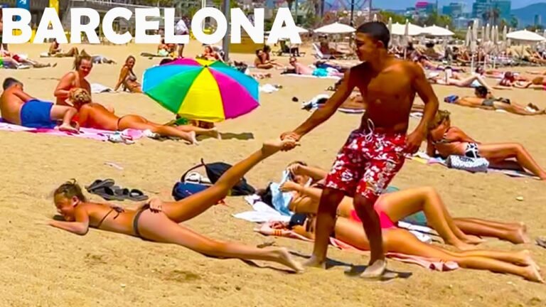 Barcelona Beach Spain Summer – Best Beach of Barcelona 2021 – Barceloneta WALK HD