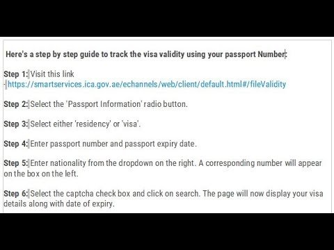 Check Your Residency & Visit Visa Validity By Passport Number.