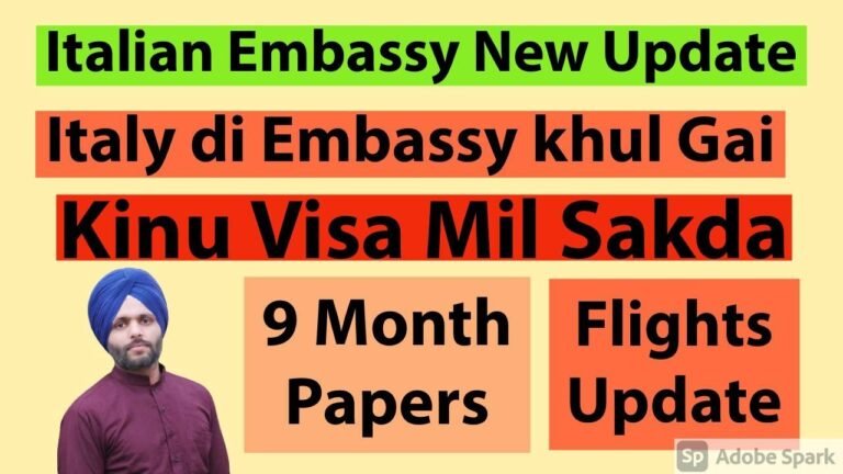 Italian Embassy New Update | Italy di Embassy Khul Gi | Flights Update | 9 Month Paper | Mr Jaskaran