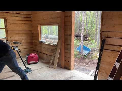 Putting doors in Perry’s Alaska off grid cabin