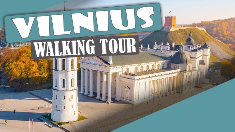 VILNIUS LITHUANIA ⏲️ 10 MINUTES VIRTUAL WALKING TOUR 🚶🚶 RAINY DAY ☔☔