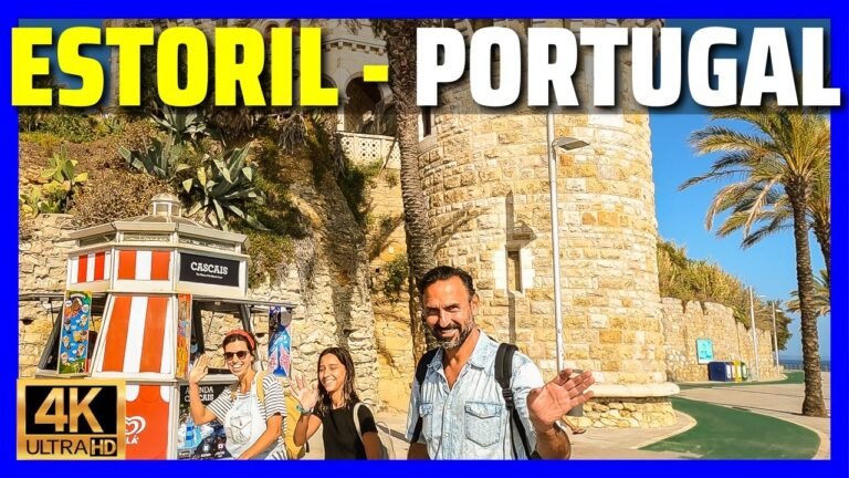 [4K] Estoril – Portugal, Walking Tour of This Glamorous Town Near Lisbon and Cascais