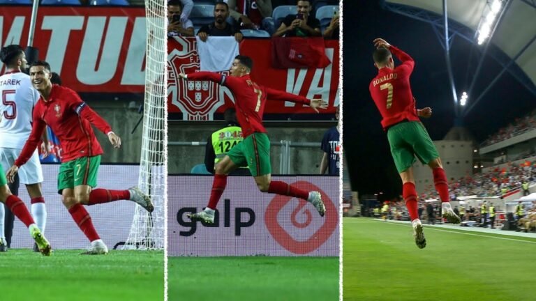 Cristiano Ronaldo celebrate his 112th Portugal goal vs Qatar