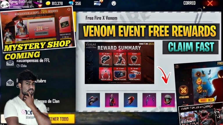 FREE FIRE SEP-OCT 2021 SPECIAL MYSTERY SHOP ELITE PASS DISCOUNT HOW TO CLAIM ALL VENOM REWARDS EVENT