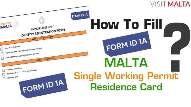 Malta Work Permit Form Form ID 1A, How to Fill Malta Work Permit Form ID 1A, Malta Work Visa Form 1A