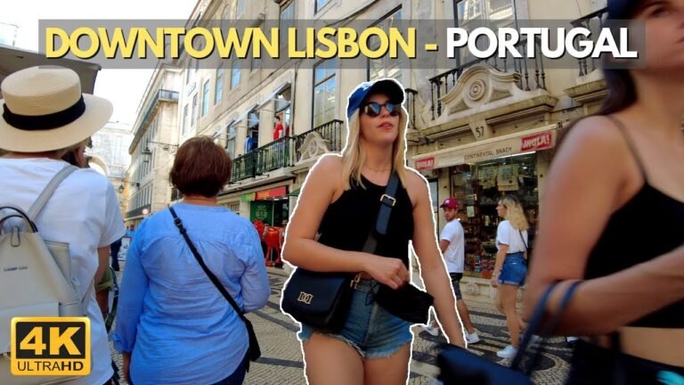 Downtown Lisbon Walk To Riverfront 😊 Lisbon Walking Tour, Portugal – October 2021【4K UHD】