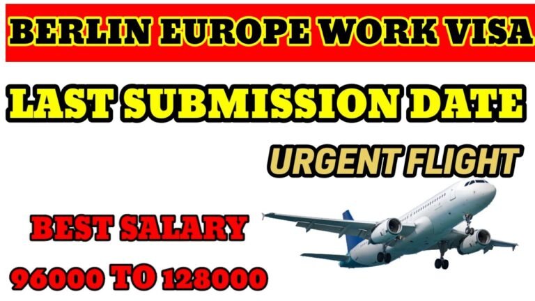 Europe Berlin Work Visa || Salary 96000 To 128000 || Last Submission Date || Ecr Ecnr Can Apply