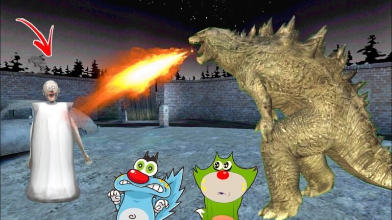 Godzilla Vs Granny Fight In Granny 3 Gameplay With Oggy and Jack