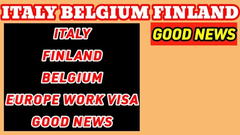 Good News For Europe Work Visa || Italy || Finland || Belgium || Germany || Europe Open Work visa