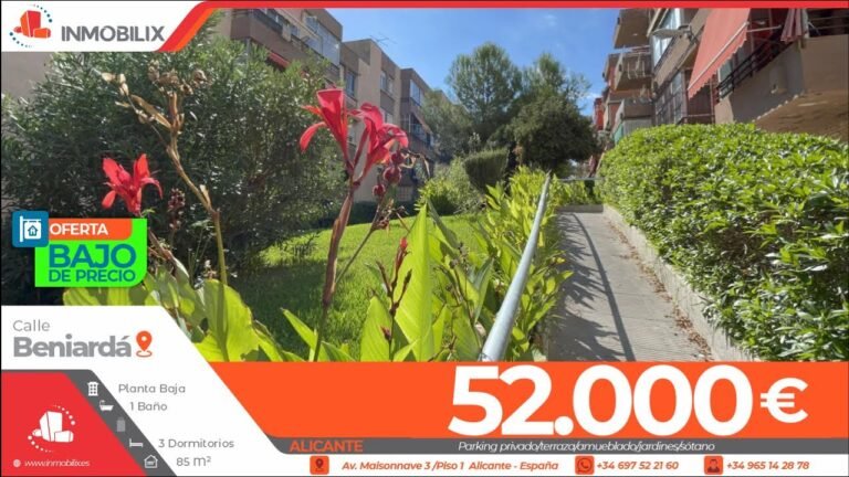 ✅LO RESERVARON✅ Alicante💰52.000€⭐️Calle Beniardá/ Parking privado/terraza/amueblado/jardines/sótano