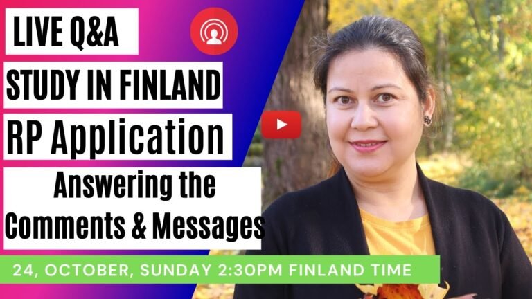 Live Q&A, Study in Finland, Residence Permit application, Study Info.