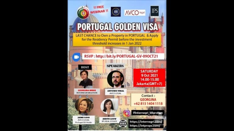 PORTUGAL GOLDEN VISA WEBINAR, 9 OCTOBER 2021