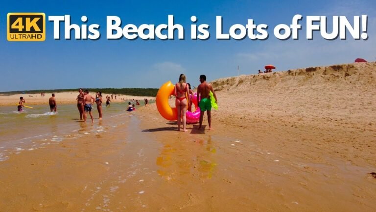 This Beach is Lots of FUN!🏖️ Portugal Beach Summer 2021 Beach Walk, Lagoa de Albufeira【4K UHD】
