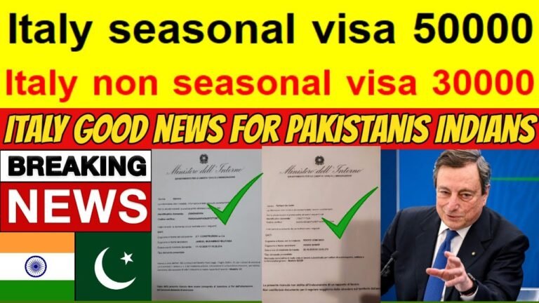 🔴 Good News Italy open 80000 Work Visas 🇵🇰🇮🇳 | Seasonal Non Seasonal Work Permit Update |