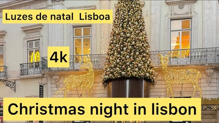 Luzes de natal Lisboa 2021 4k tour | Christmas night in lisbon portugal 🇵🇹