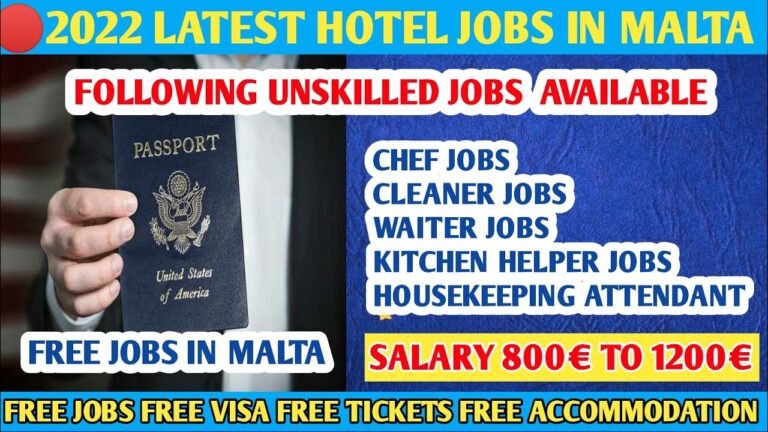 2022 Latest Hotel Jobs In Malta||Waiter Jobs In Malta||Cleaner Jobs In Malta||Chef Jobs In Malta