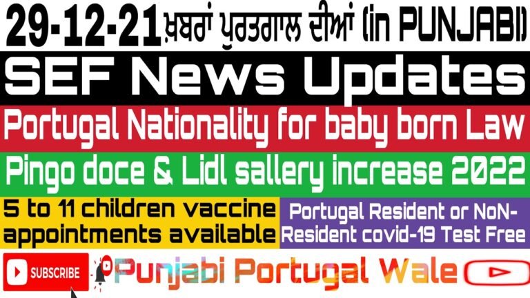 29-12-21SEF ਵੱਲੋ ਆਈ New Updates(Portugal Nationality baby Born Law) #sefnews #punjabikhabra #europe