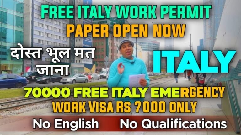 ITALY ISSUED 70,000 FREE WORK PERMIT 2022 | ITALY 70,000 FREE WORK PERMIT 2022 DATE ANNOUNCED