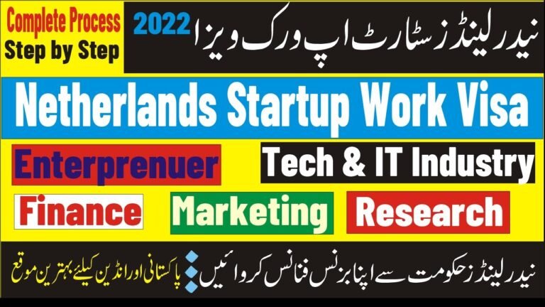 Netherlands Startup Entrepreneur Visa| Netherlands Work Visa for Pakistani| Netherlands Work Visa|