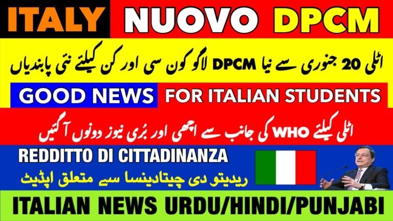 New Italy Nuovo DPCM Update | RDC Big News | Italian News in Urdu | Italy News