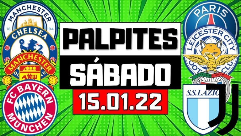 ⚽ PALPITES DE FUTEBOL PARA SÁBADO DIA 15/01/2022 + BILHETE PRONTO