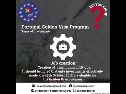 Portugal Golden Visa Program – Types of Investments