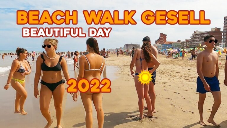 4K – Beach Walk VILLA GESELL BEACH Summer Beautiful day Virtual Tour 2022