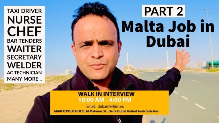 Malta Job In Dubai Walk-In Interview Part 2 | Direct Hiring By Companies | Free Malta Work Permit