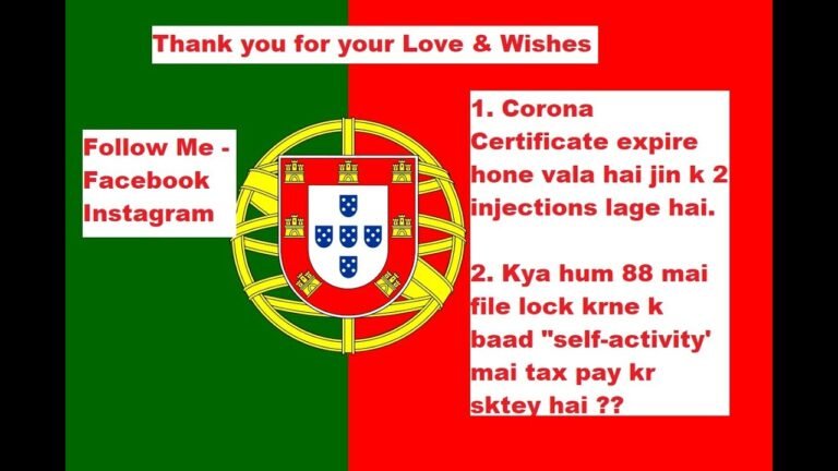 Portugal & EU Update | Self-Activity Work In 88 File Lock To Get TRC  | Corona Certificate Expired |