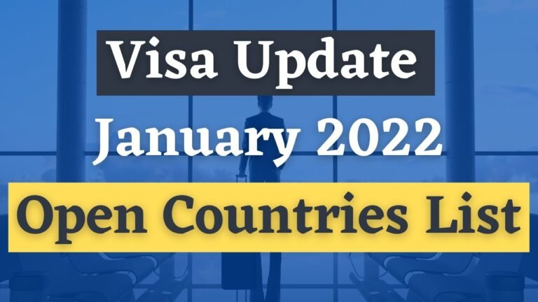 Visa Update January 2022 | Open Countries List 2022