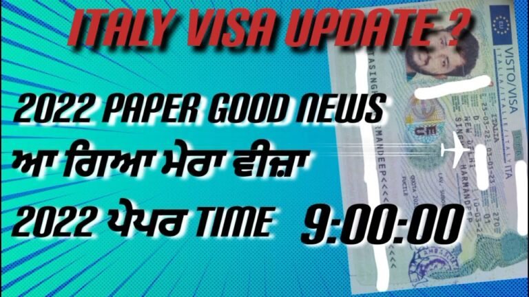 AA GYA VISA || 2022 PAPER GOOD NEWS || ITALY VISA UPDATE || WORK VISA ITALY || ITALY VISA STAMPING