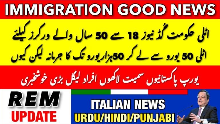 New Italy Immigration Good News 2022 | REM Proroga Update | Italian News in Urdu | Italy News