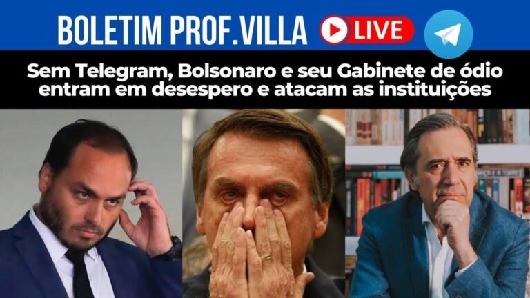 Sem Telegram, Bolsonaro e seu Gabinete do ódio entram em desespero e atacam as  instituições.