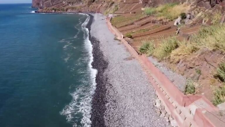 Stone beach under Miradouro do Cabo Girão | Traveling drone | Maderia Portugal – 2021