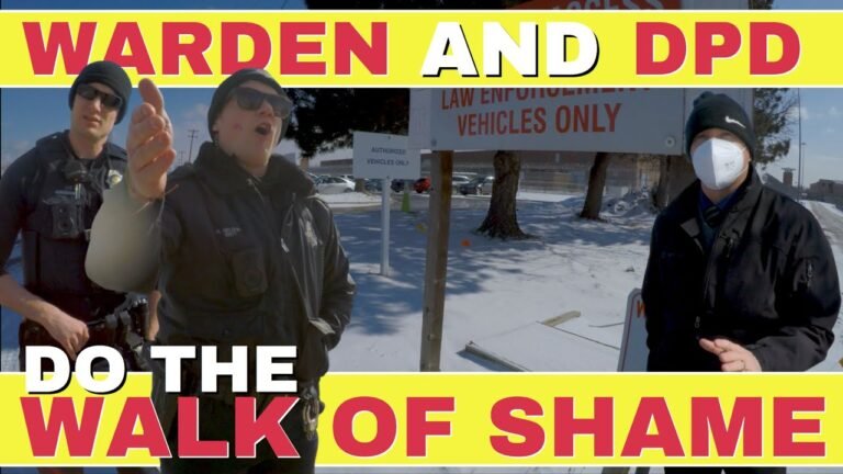 THREATENED WITH ARREST ON PUBLIC PROPERTY !! WARDEN AND COPS TUCK TAIL AND DO THE #WALKOFSHAME !!!!