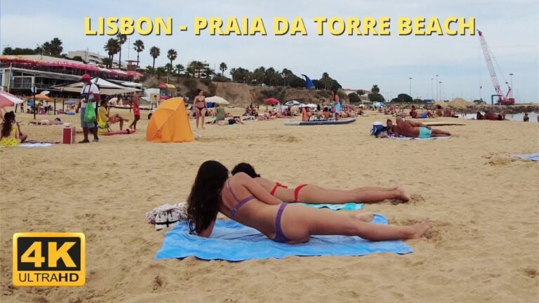 4K Praia da Torre Beach Walk – Oeiras Beaches Portugal